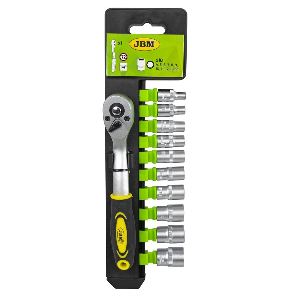 Roquete 1/4" com 10 Chaves Hexagonais JBM