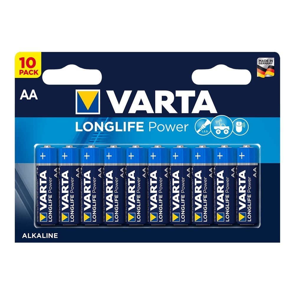 Pilha Alcalina LongLife Power AA 10 Unidades VARTA