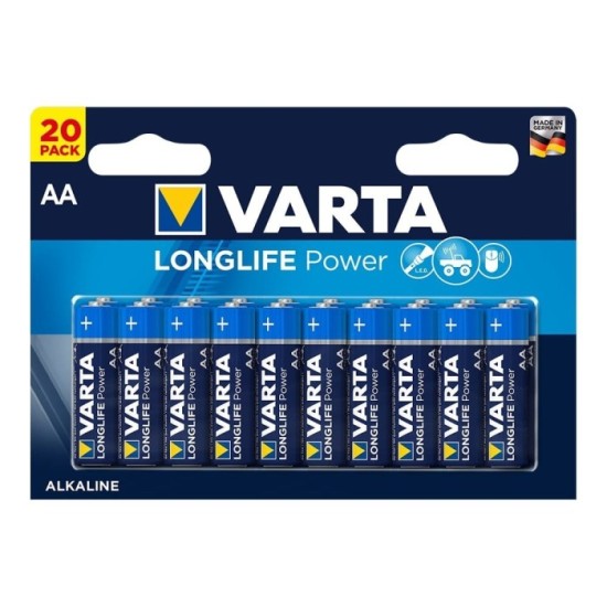 Pilha Alcalina LongLife Power AA 20 Unidades VARTA