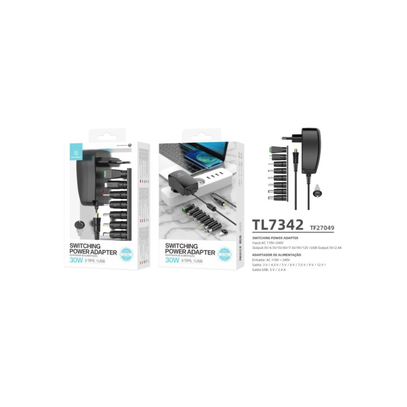 Transformador Regulável 3/4.5/6/7.5/9/12V 2.4A 30W