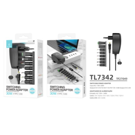 Transformador Regulável 3/4.5/6/7.5/9/12V 2.4A 30W