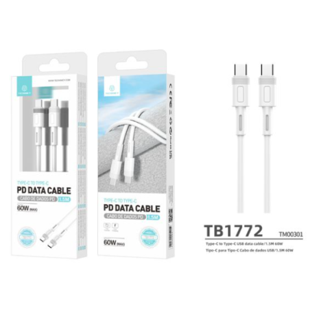 Cabo Type-C para Type-C 60W TECHANCY