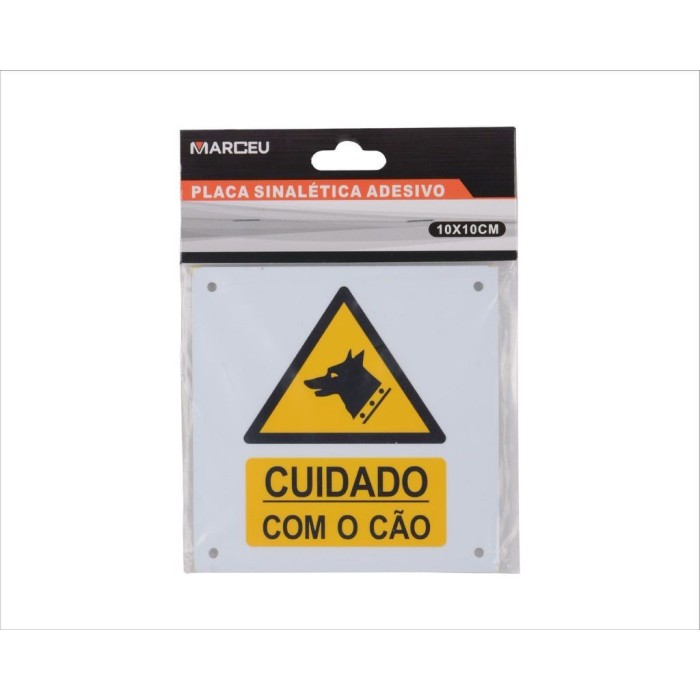 Placa Sinalética Adesiva "Cuidado com o Cão" MARCEU