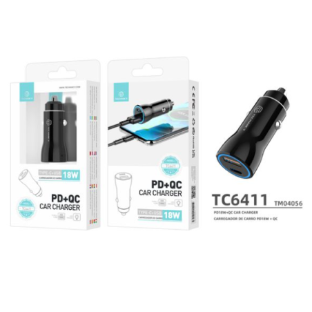 Carregador de Isqueiro 18W Type-C+USB TECHANCY