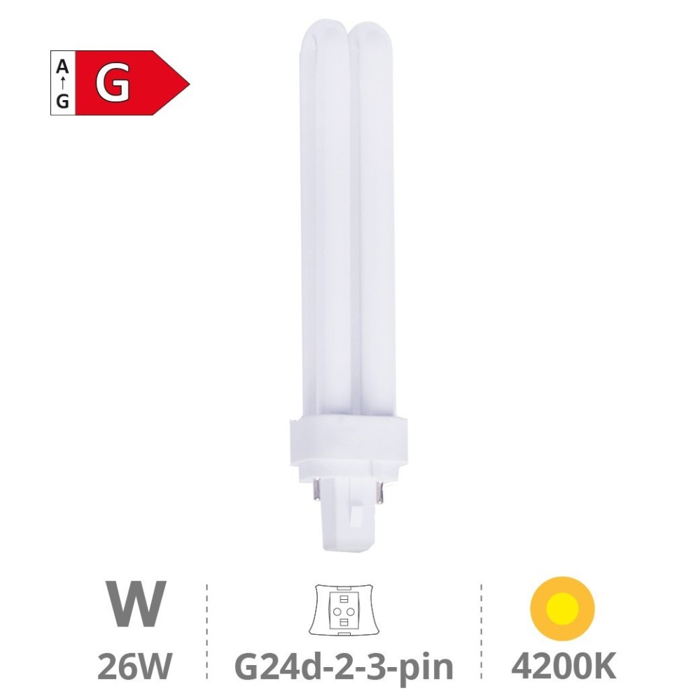 Lâmpada Fluorescente G24d-3 PLC 26W 2 Pinos GARSACO