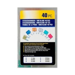 Conjunto de 40 Fusíveis Mini para Automóvel  5 - 30A