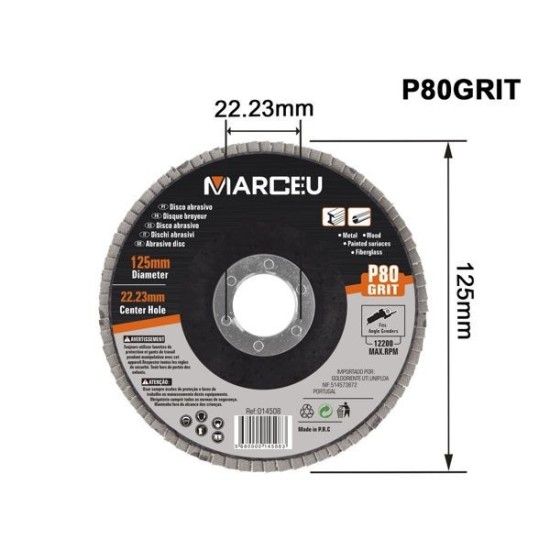 Disco de Lamelas 125MM P80 MARCEU