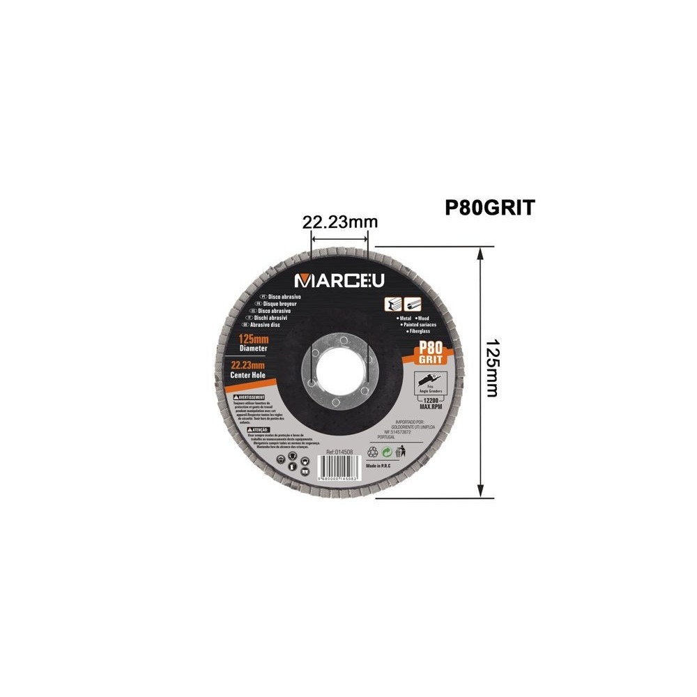 Disco de Lamelas 125MM P80 MARCEU