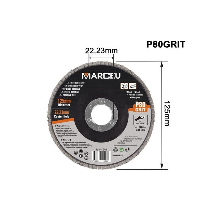 Disco de Lamelas 125MM P80 MARCEU