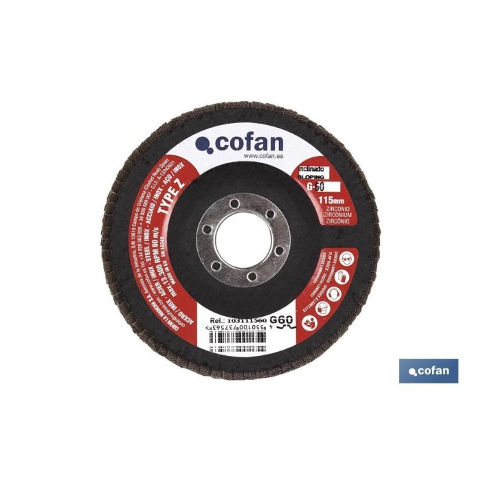 Disco de Lamelas Zircónio Inclinado 115MM COFAN