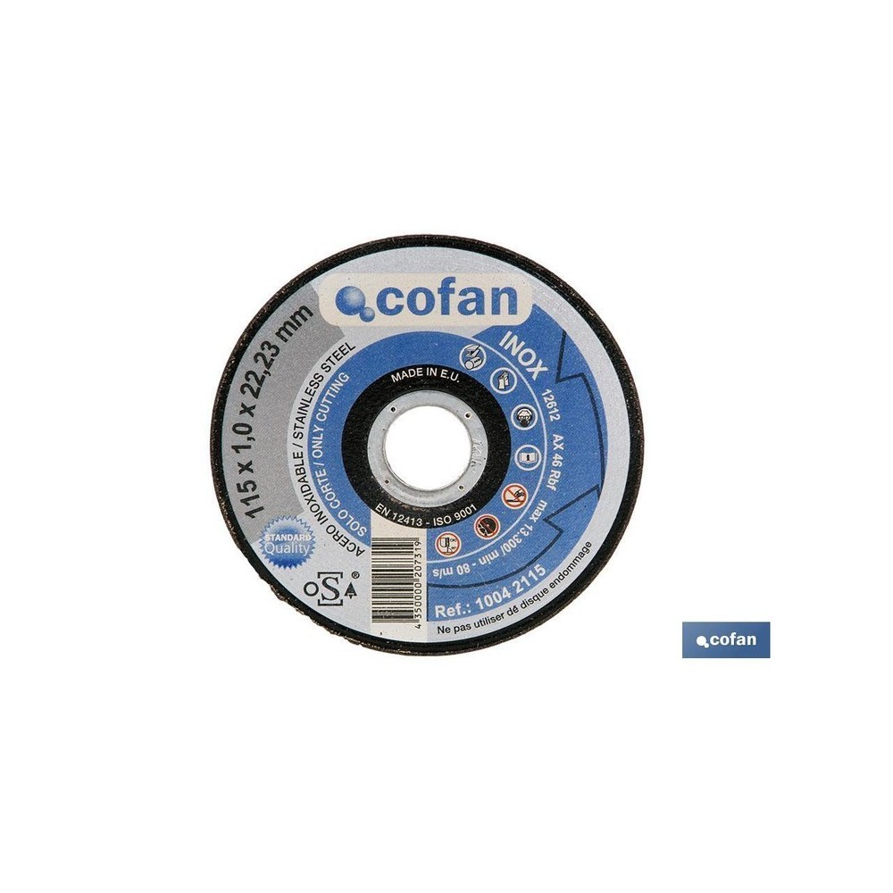 Disco Super Fino Aço Inox 115X1.0X22.2MM COFAN