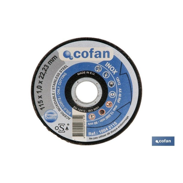 Disco Super Fino Aço Inox 115X1.0X22.2MM COFAN