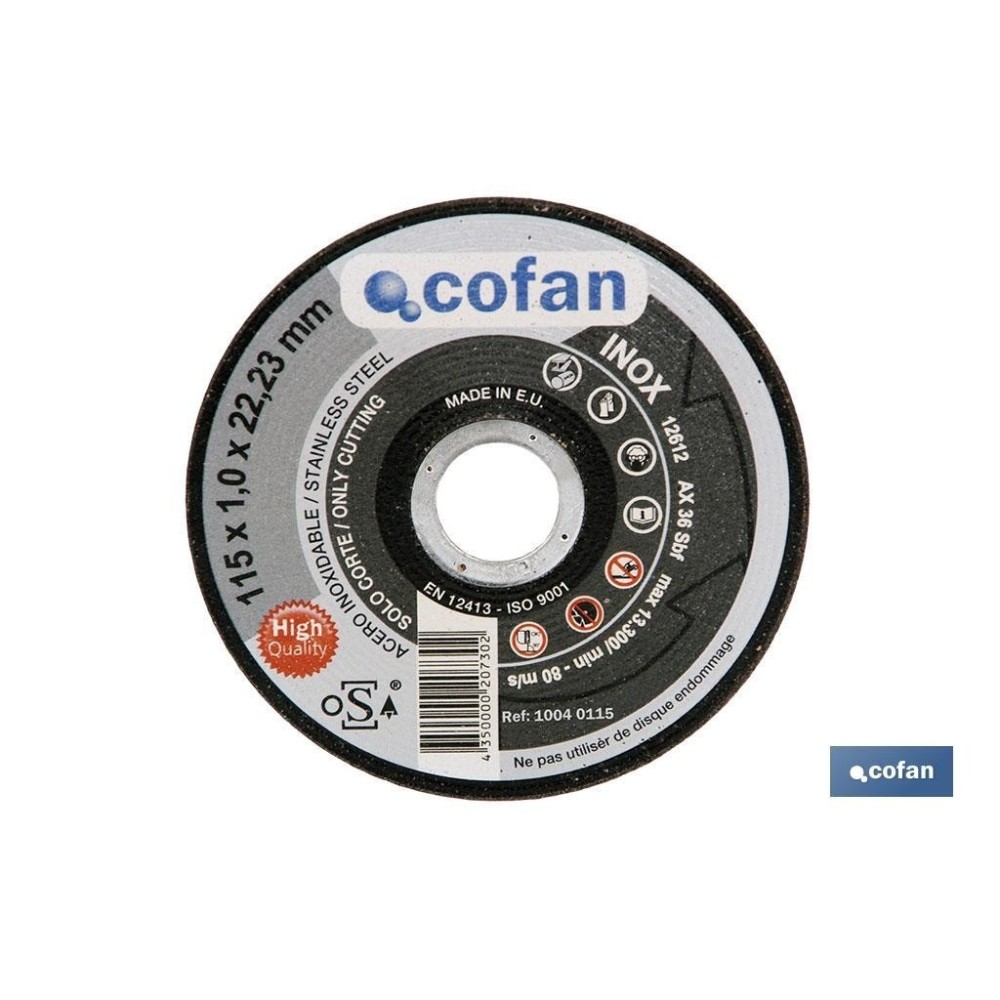 Disco Super Fino Aço Inox 125X1.0X22.2MM COFAN