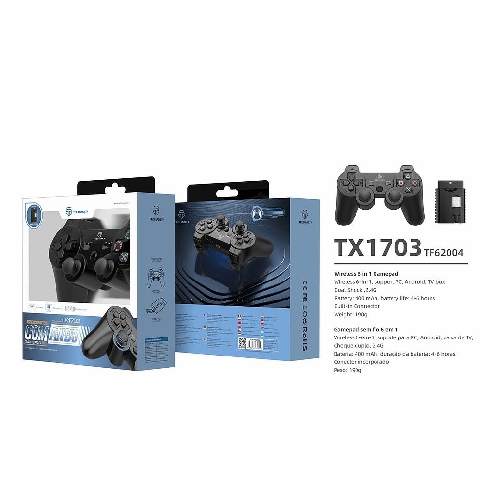 Comando sem Fios 6 em 1 TX1703 TECHANCY