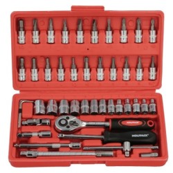 Conjunto de Bits e Adaptadores de 1/4" 46 Peças WOLFPACK