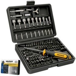 Conjunto de Bits e Adaptadores de 1/4" 122 Peças WOLFPACK
