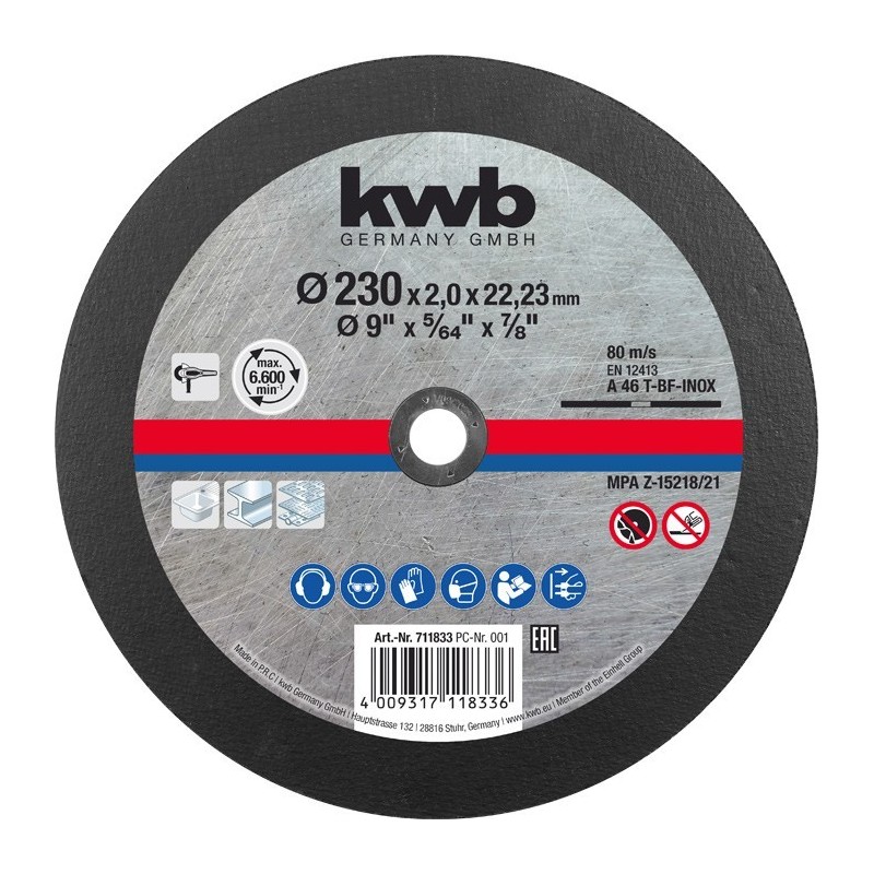 Disco de Corte Fino para Aço Inoxidável KWB