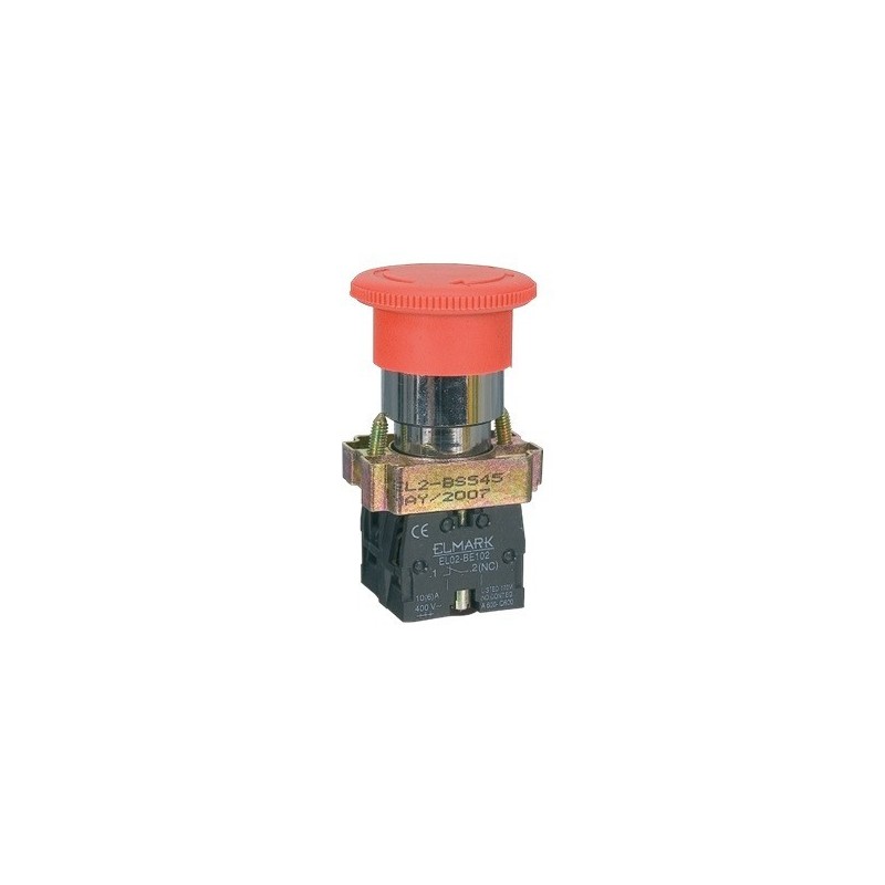 Botão Cabeça de Cogumelo EL2-BC42 Vermelho 1NC ELMARK