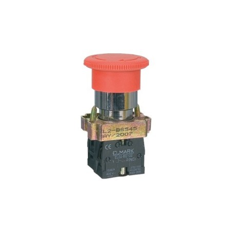 Botão Cabeça de Cogumelo EL2-BC42 Vermelho 1NC ELMARK