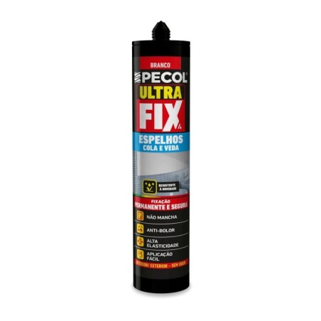 Cola e Veda Espelhos Branco 280ML ULTRAFIX PECOL