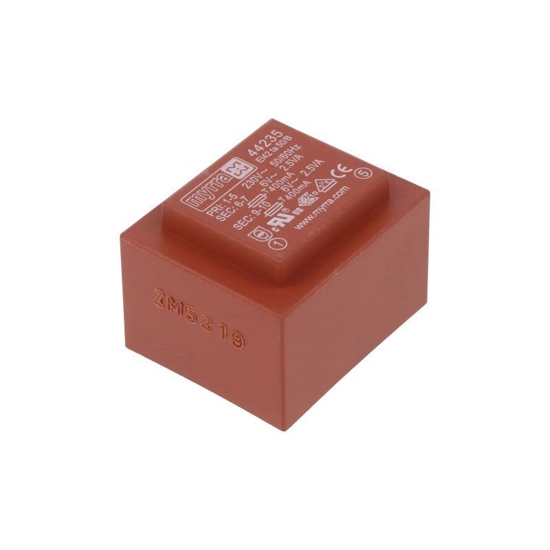 Transformador Inundado 5VA 230VAC 6V 417mA PCB MYRRA