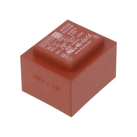 Transformador Inundado 5VA 230VAC 6V 417mA PCB MYRRA