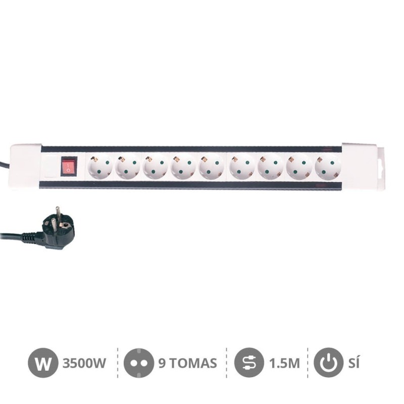 Extensão 9 Tomadas com Interruptor 1.5M GARSACO