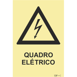 Placa Sinalética Quadro Elétrico PVC Fotoluminescente S3F