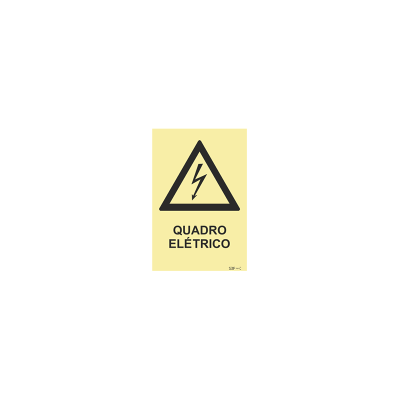 Placa Sinalética Quadro Elétrico PVC Fotoluminescente S3F