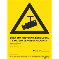 Placa Sinalética Local Vigiado PVC S3F