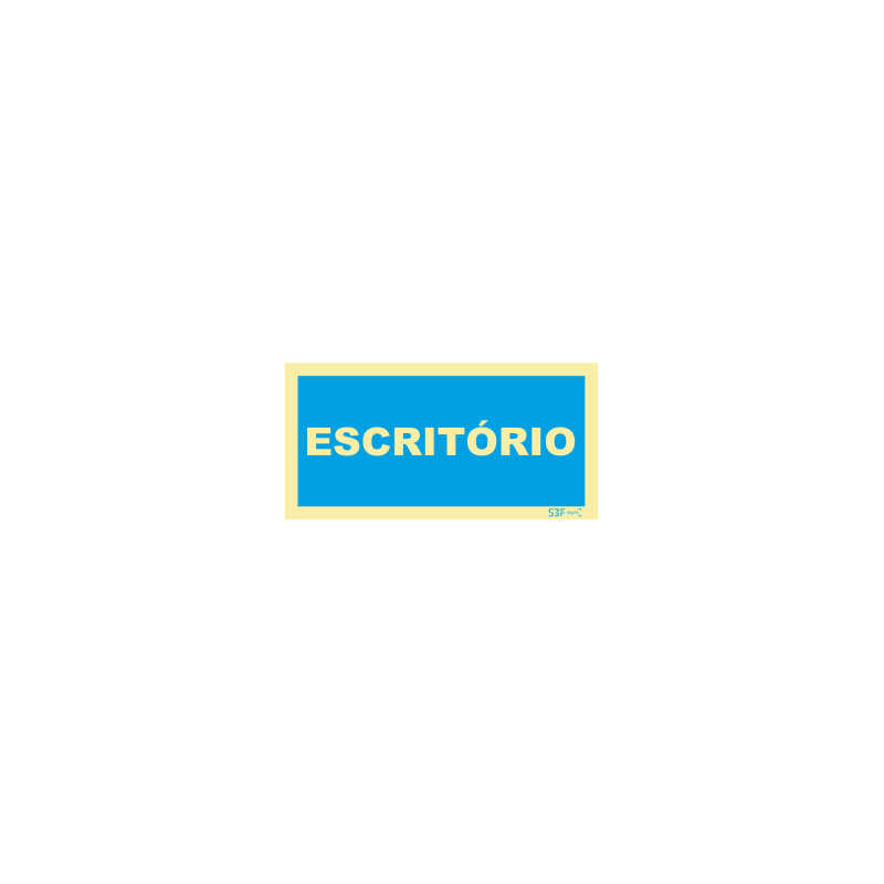 Placa Sinalética Escritório PVC Fotoluminescente S3F