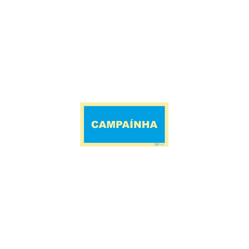 Placa Sinalética Campainha PVC Fotoluminescente S3F