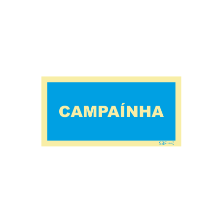 Placa Sinalética Campainha PVC Fotoluminescente S3F