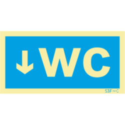 Placa Sinalética WC Baixo PVC Fotoluminescente S3F