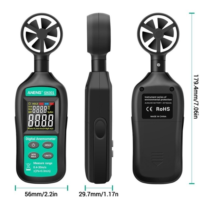 Anemómetro Digital Alta Precisão GN301 ANENG