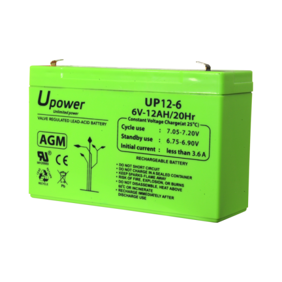 Bateria Recarregável 6V 12Ah UPOWER