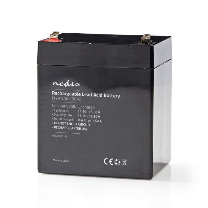 Bateria Recarregável de Chumbo Ácido 12V 5000mAh NEDIS
