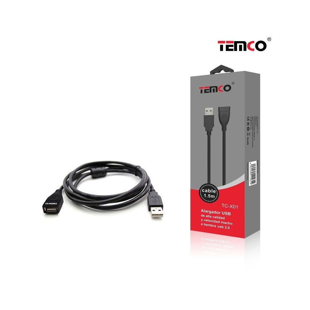 Cabo USB Macho-Fêmea TC-X01 TEMCO