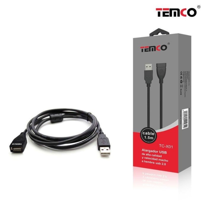 Cabo USB Macho-Fêmea TC-X01 TEMCO