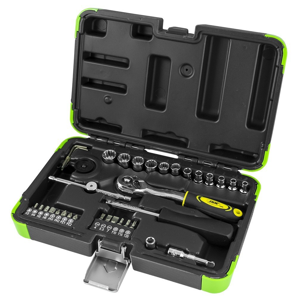 Caixa de Ferramentas 1/4" com Chaves Spline 36 Peças JBM