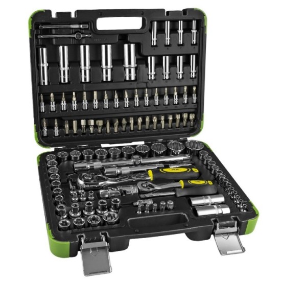 Caixa de Ferramentas 1/4" e 1/2" 113 peças JBM