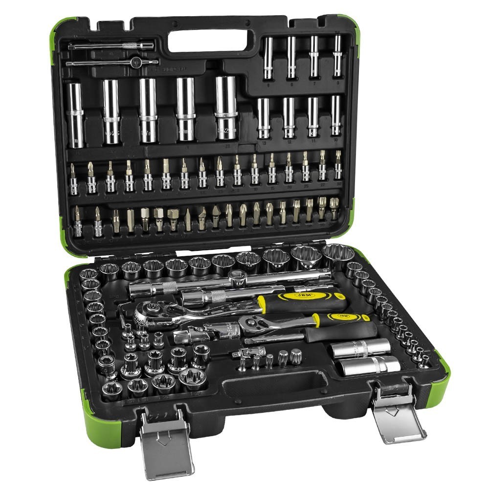 Caixa de Ferramentas 1/4" e 1/2" 113 peças JBM