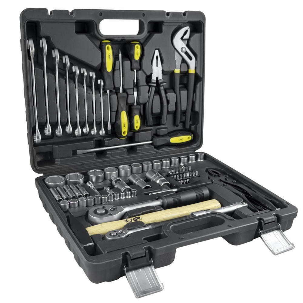 Caixa de Ferramentas 1/4" e 1/2" com Chaves Hexagonais 72 Peças JBM