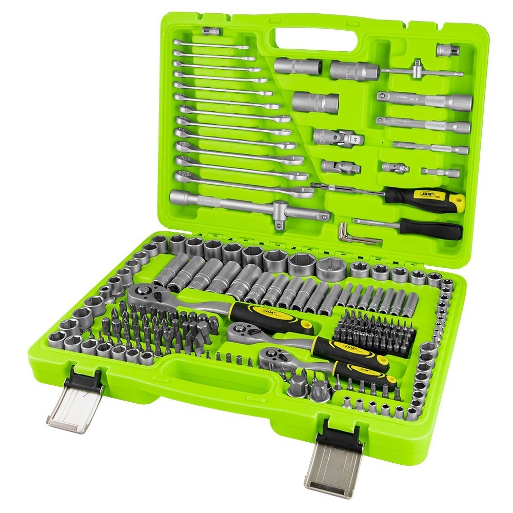 Caixa de Ferramentas 1/4", 3/8" e 1/2" com 216 Peças JBM