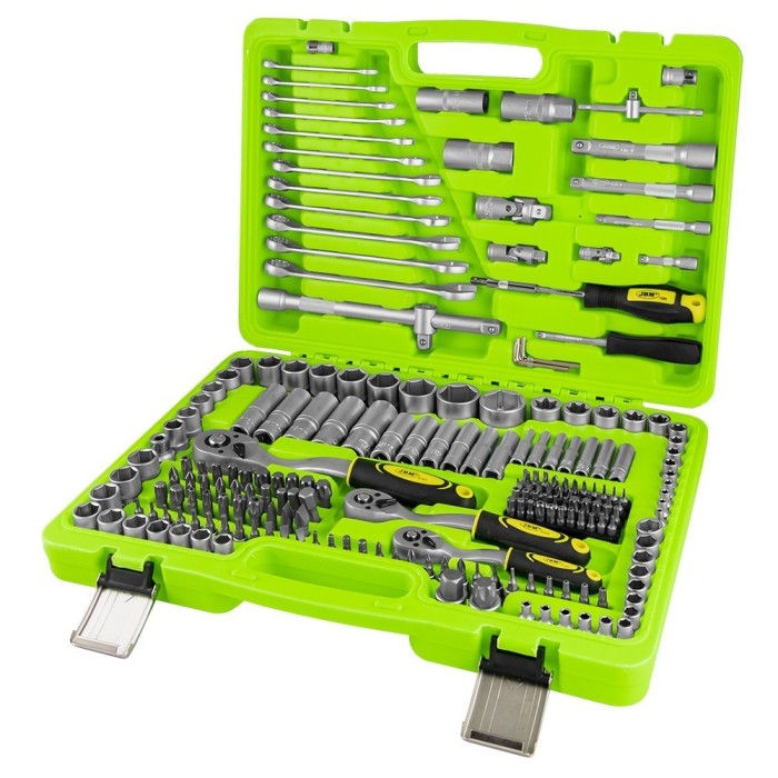 Caixa de Ferramentas 1/4", 3/8" e 1/2" com 216 Peças JBM