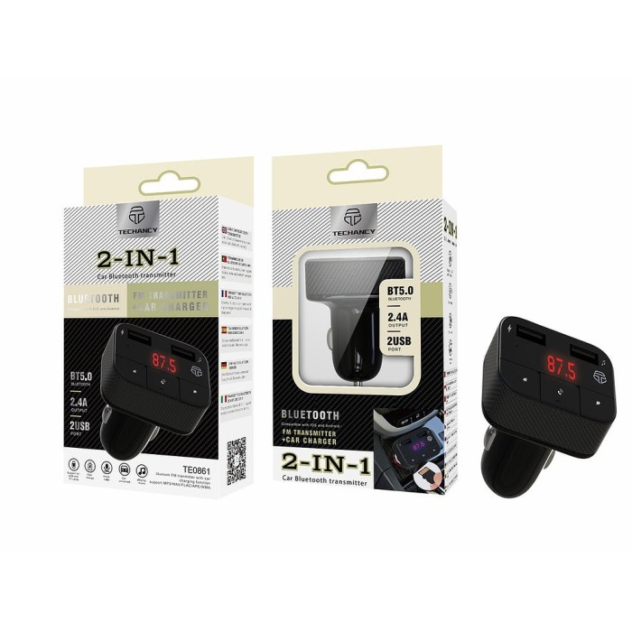 Transmissor FM para Carro 2USB TE0861 TECHANCY